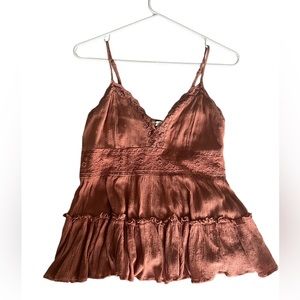 American Eagle - Coral Linen Blouse Tank- US SM